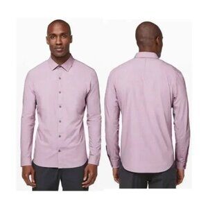 Lululemon Mens Down to the Wire Slim Fit Long Sleeve in Heathered Vintage Plum M